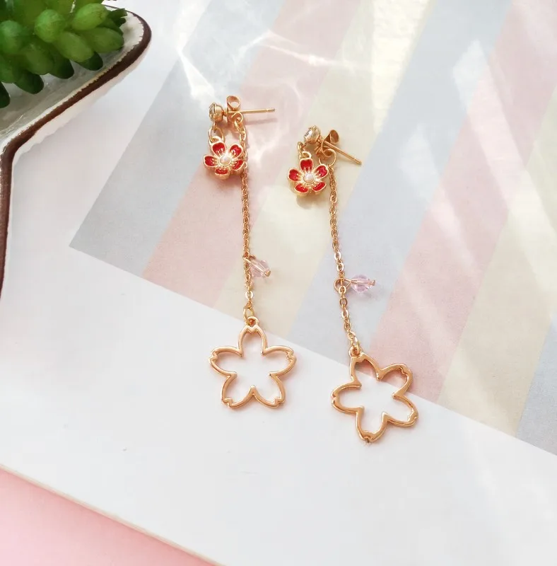 Женские серьги гвоздики с цветком вишни|fashion stud earrings|stud earringsearrings fashion |