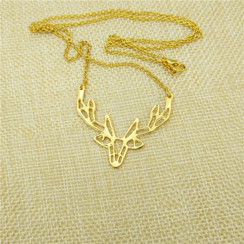 Модные оригами Олений Рог Neckless Олень колье чокер для женщин кулон воротники