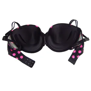 Image 4 - Mierside 1/2cup push up bra padded bra rose dot classics black Good Quality Pink Color And Love Pants Bra Set