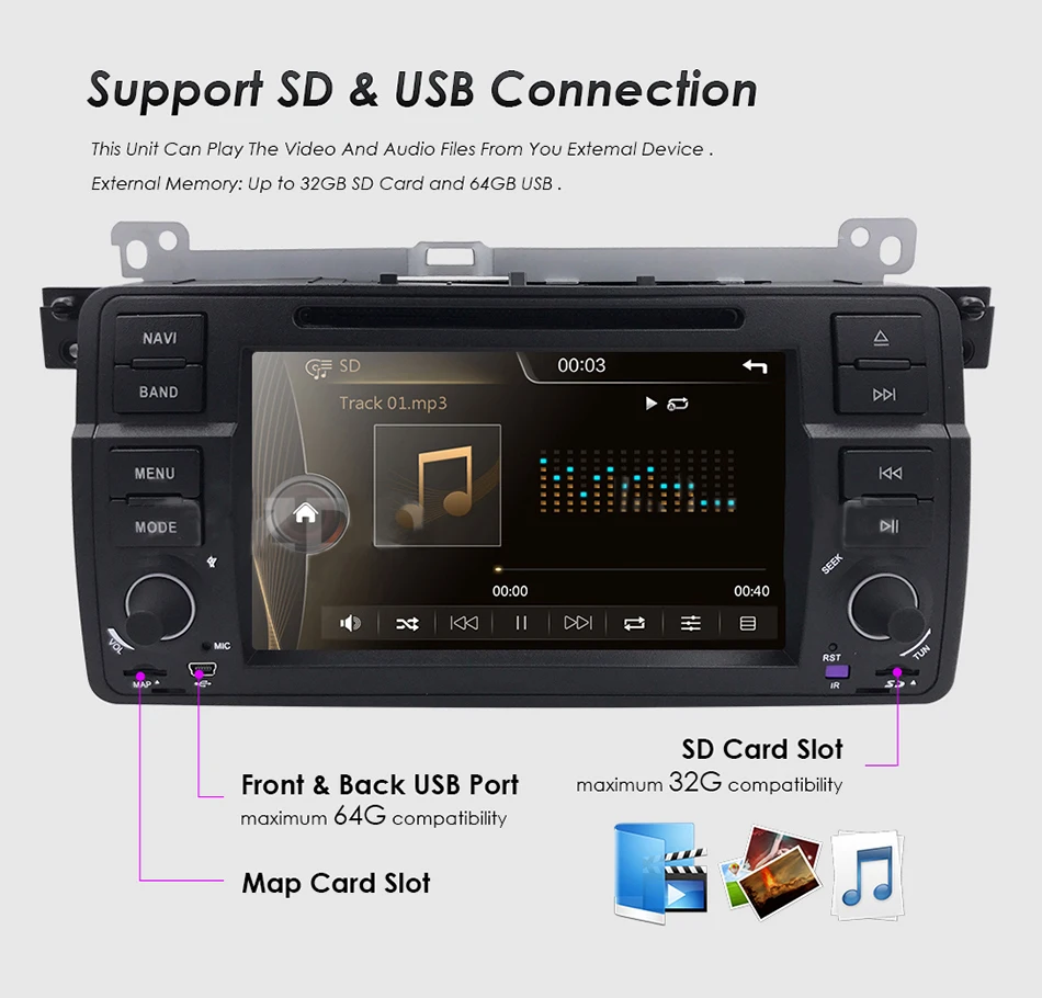 Discount Car multimedia player HD 7" Car DVD Player GPS Stereo Radio Head Unit For BMW 3 E46 M3 Rover75 MG ZT BT SWC Canbus Camera 8G Map 3