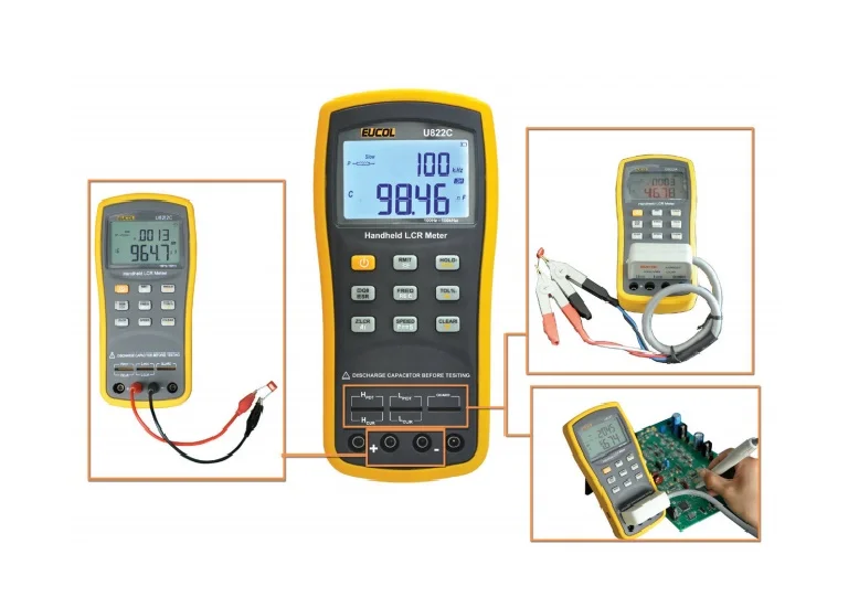 U822C ручной измеритель иммитанса частота тестирования 100 Гц, 120 Гц, 1 кГц, 10 кГц 100 кГц