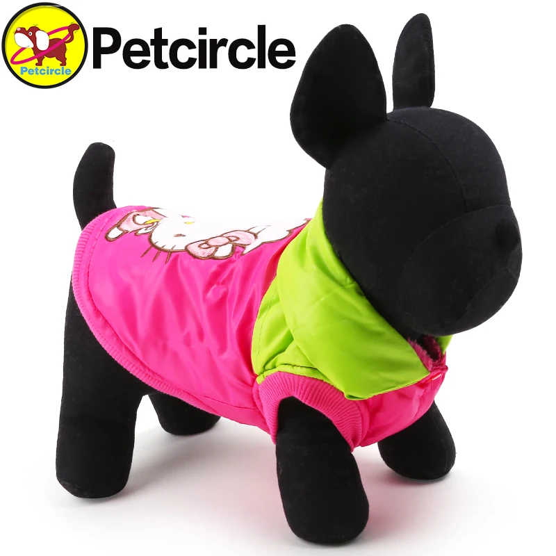 Petcircle Sweet Kitty Cotton-padded Dog Coats 2 Color Size XXS-L Dog Clothes Winter Pet Dog jackets for chihuahua Free shipping