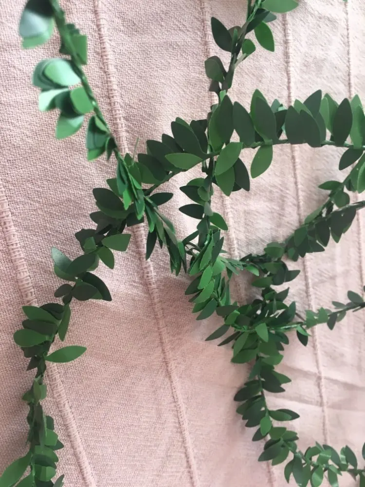 7,5 метров, Реалистичная шелковая гирлянда, зеленый лист, железная проволока, искусственная Цветочная лоза, ротанг, для свадьбы, украшения дома, сделай сам, венок, цветы