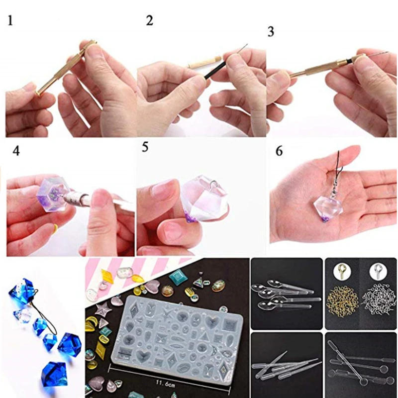 

229PCS Silicone Resin Mold DIY Bracelet Pendant Jewelry Making Tool Set Mould Handmade Craft