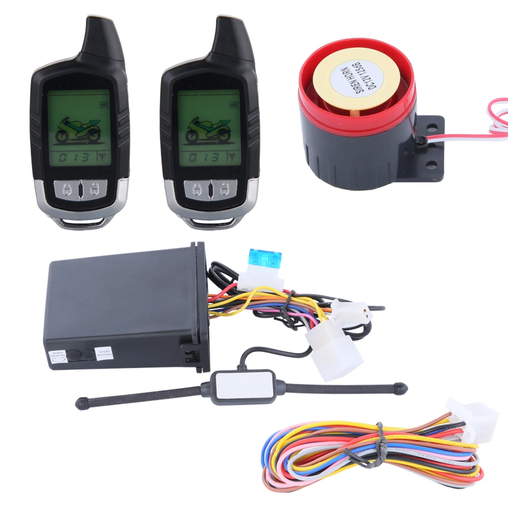 

quality LCD display two way motorcycle alarm system with remote engine start long remote distance