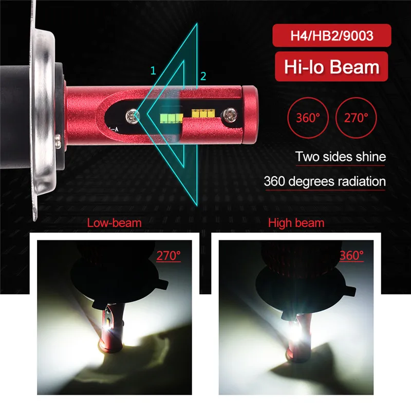 MALUOKASA H7 H4 ZES Chip 2X LED Headlight Bulb 20000LM 100W Canbus H1 H3 H11 H8 HB4 fog Light 12V 24V Hi-Lo Headlamp Car Styling MALUOKASA H7 H4 ZES Chip 2X LED Headlight Bulb 20000LM 100W Canbus H1 H3 H11 H8 HB4 fog Light 12V 24V Hi-Lo Headlamp Car Styling