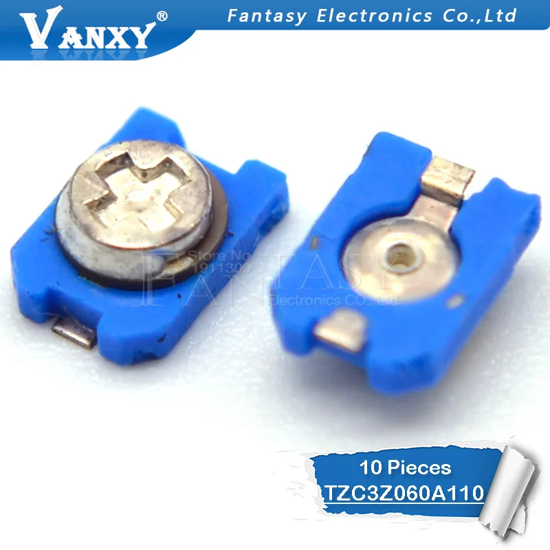 Buy 10PCS 3*4 TZC3Z060A110 6PF 6P trimmer Adjustable