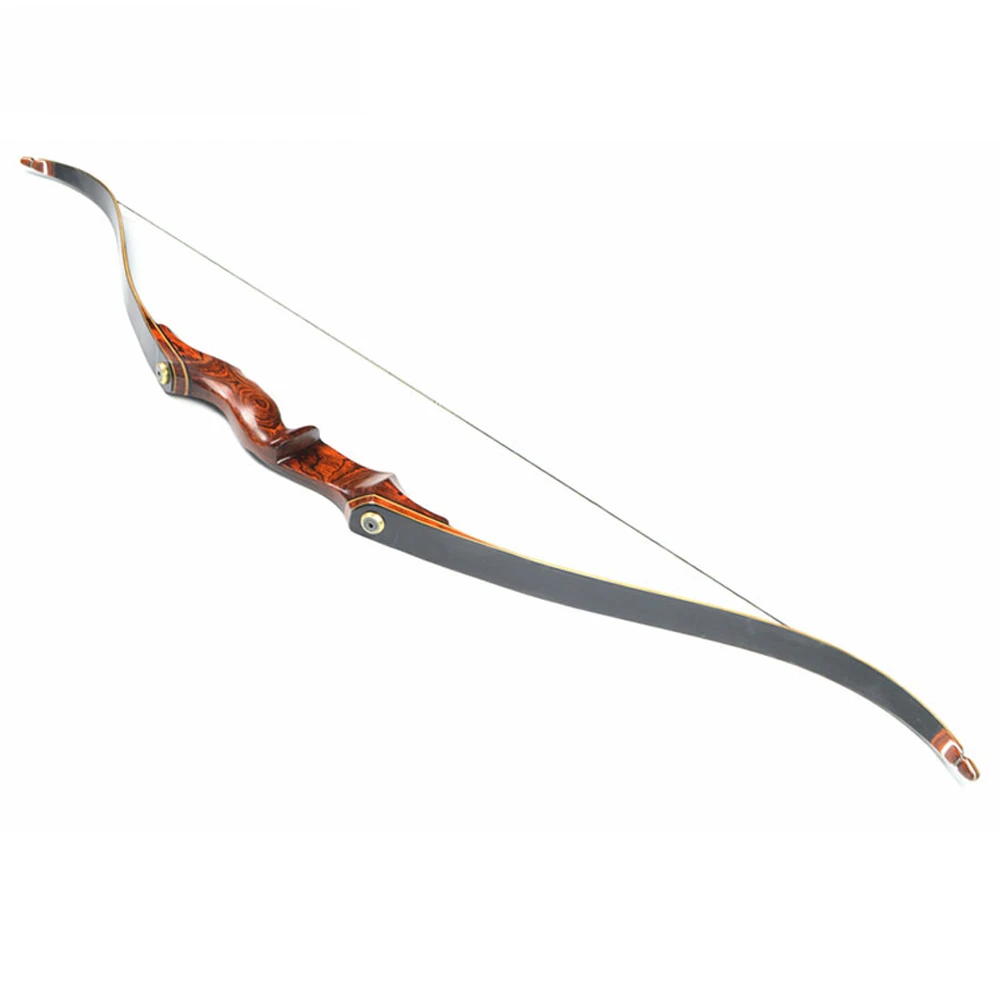 58 Inches American Hunting Recurve Bow 25 55 Pounds with Wooden Handle