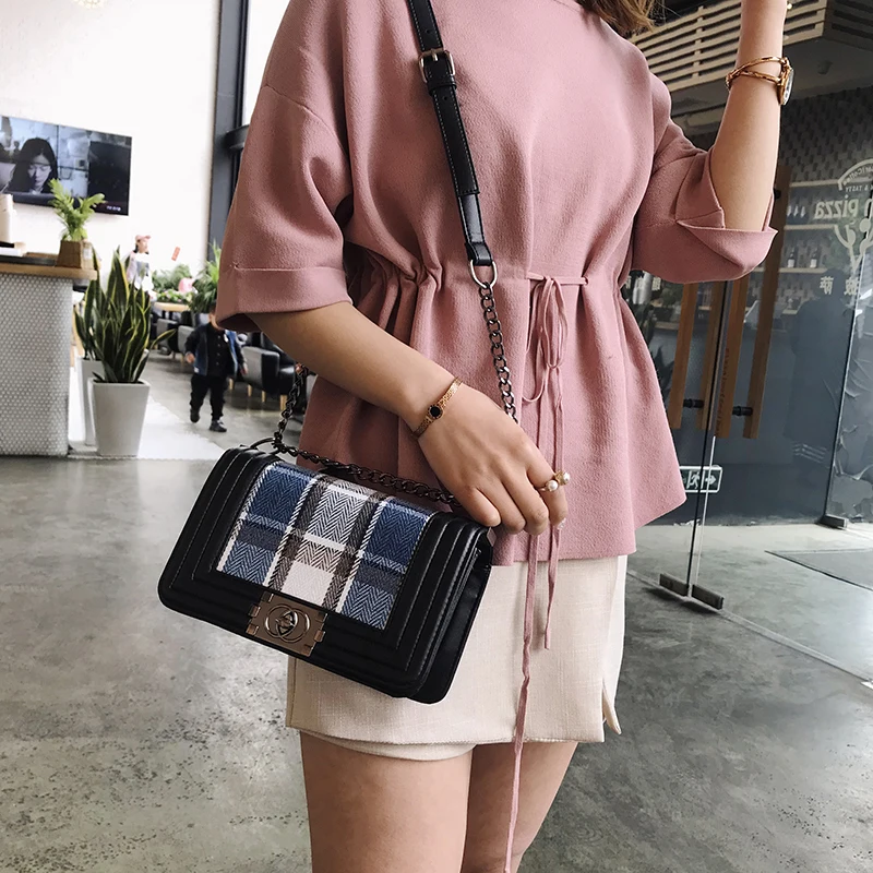 2018 небольшой мини клапаном сумка Для женщин Crossbody Курьерские сумки с цепочкой