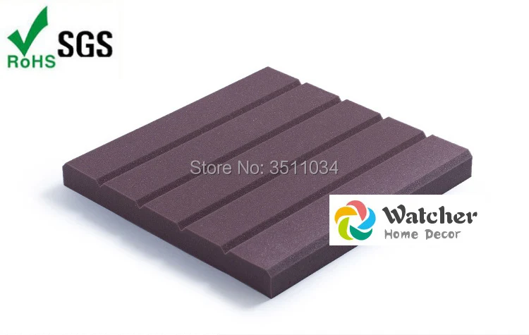 Beste 1 pack 8 stks 50x50 cm 2 Vierkante Meter Koffie kleur Akoestische Studio Schuim Geluidsisolatie Absorptie Thuis Kamer behandeling Wedge Tegels