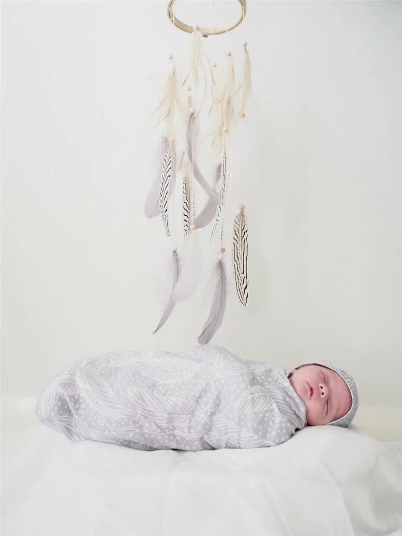 Пеленальное Одеяло для новорожденных девочек и мальчиков с шапкой