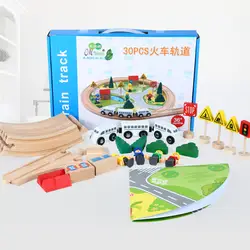 Кэндис Го деревянная игрушка деревянная головоломка Строительство Модель поезда трек городского транспорта круг игровой дом подарок для
