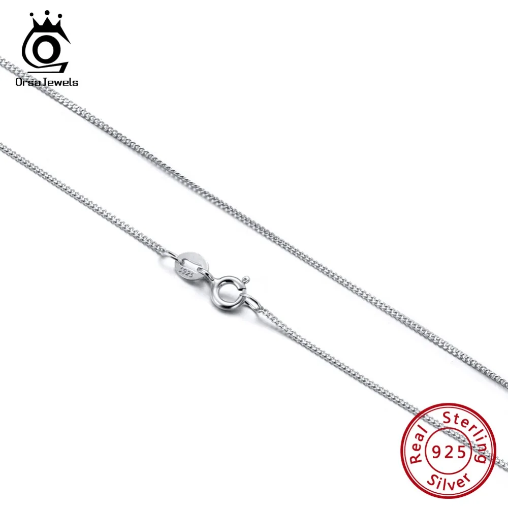 ORSA JEWELS подлинное 925 пробы Серебряное ожерелье боковая цепочка 45 см и удлиненное ожерелье простые модные ювелирные изделия SC18