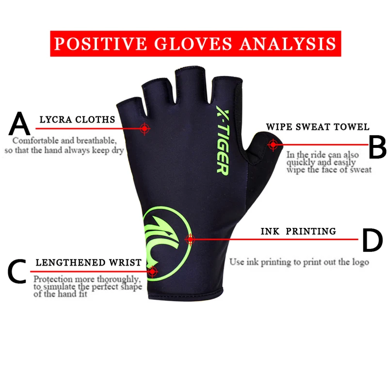 Fantastic Washable Half Fingers Cycling Gloves-2