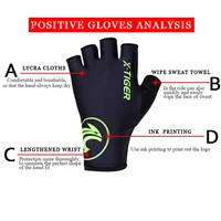 X-Tiger Cycling Gloves Outdoor Protect MTB Bike Gloves Washable Breathable Polyester Spandex Half Finger Racing Bicycle Gloves 2