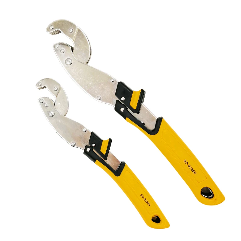 

10-19/13-24Mm New Universal Key Pipe Wrench Open End Spanner Set 65 Manganese Steel Chrome Plating Snap Grip Plumber Multi Too
