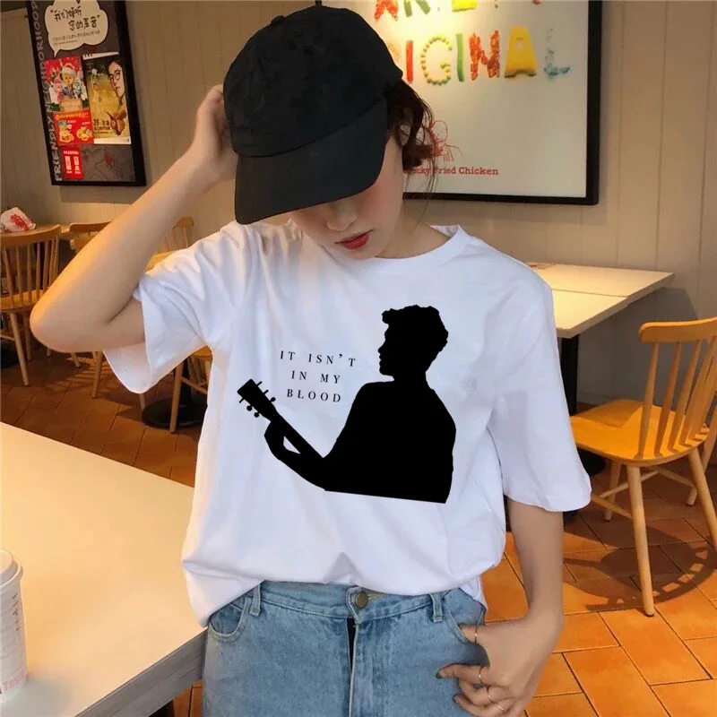 Shawn Mendes 90s футболка, Графический Женский Топ, футболка, женская летняя футболка с коротким рукавом ulzzang, уличная одежда размера плюс, футболки