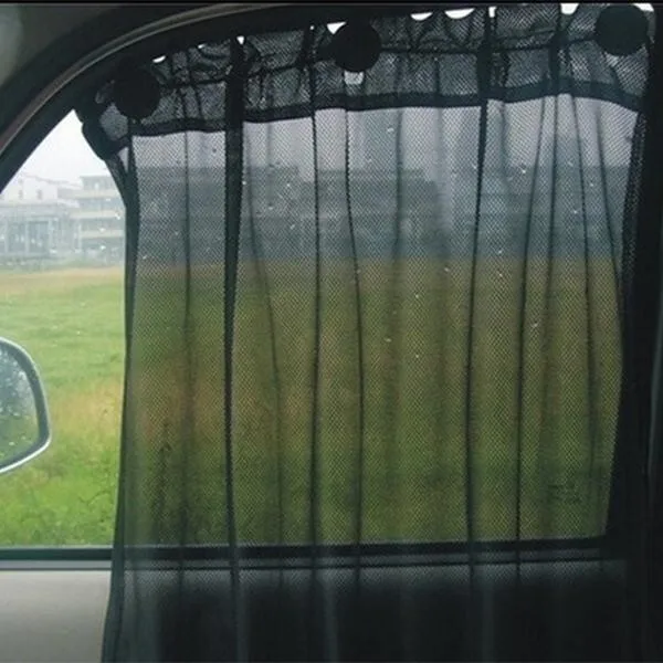 Боковое окно автомобиля занавес УФ фольга Солнечный зонт с рисунком с обратной стороны Автомобильная завеса с присоской ажурная ткань черного цвета регулируемый автомобильный Стайлинг
