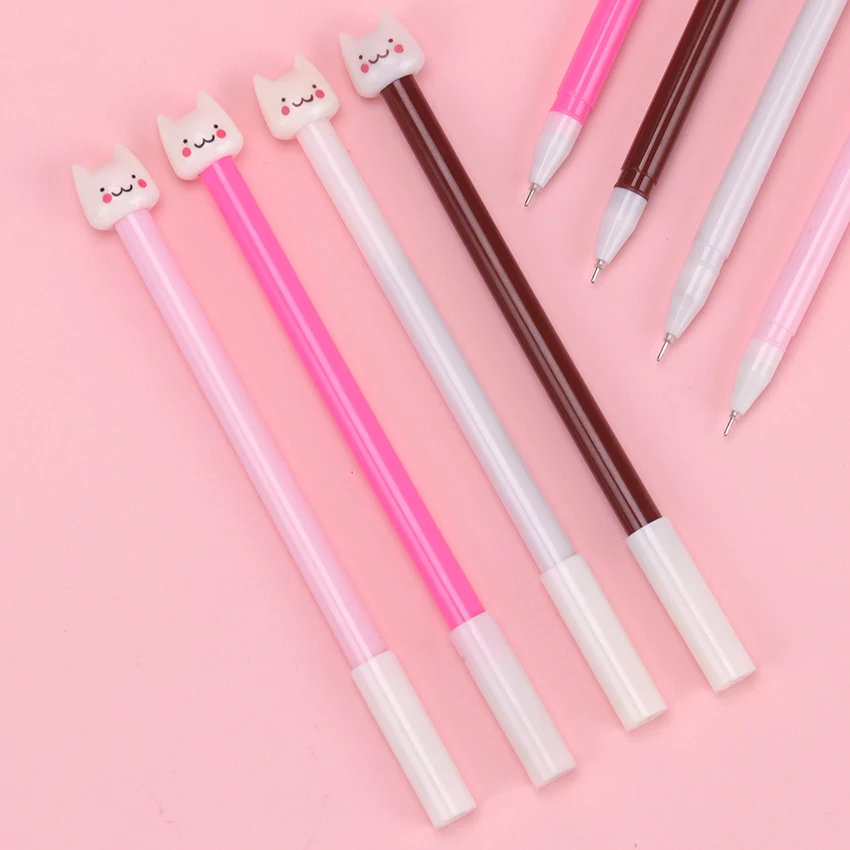 

1PC Korea Stationery Pens Cute Little Fresh Kawaii Cat Gel Ink Pen School Supplies Material Escolar