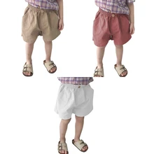 Летние детские повседневные штаны для малышей, хлопковые пляжные брюки свободные шорты для мальчиков и девочек Размеры от 3 до 8 лет, одежда для малышей, шорты