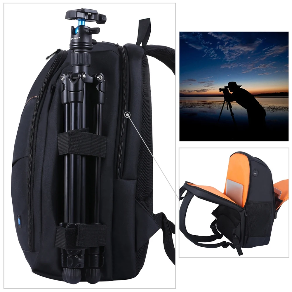 Уличная сумка, рюкзак для фотоаппарата, портативная водонепроницаемая сумка, устойчивый к царапинам рюкзак с двумя плечами для DSLR фотокамера, аксессуар