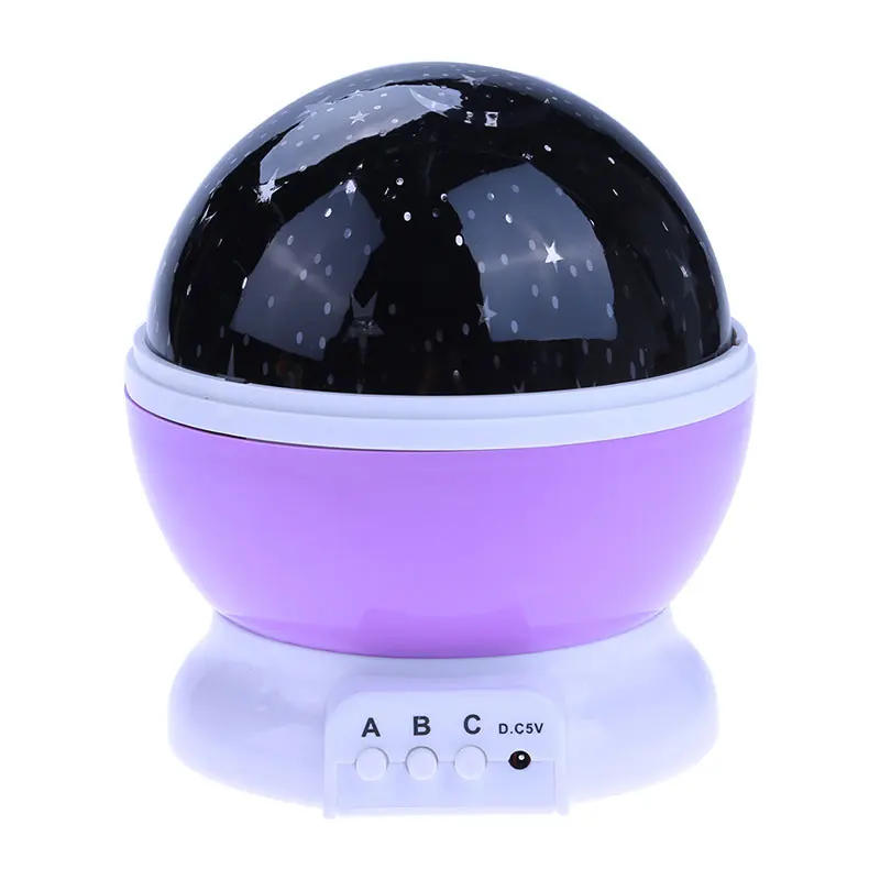 Звезд звездное небо светодиодный ночной Светильник вращающийся проектор Луна лампы Батарея USB подарки для детей Дети Спальня лампа проекционный светильник - Испускаемый цвет: Purple