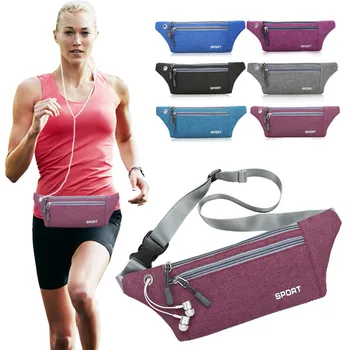 

Women Men Multi-function Pockets Outdoor Sport Leisure Messenger Waist Packs Bag reflective strip design waterproof 2.53