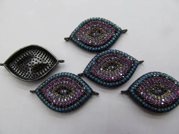 

6pcs 18-28mm Micro Pave CZ Evil Eye Connector Pendant,CZ Pave Evil Eye Connector,Handmade Jewelry Connectors,Turkish Evil Eye Ch