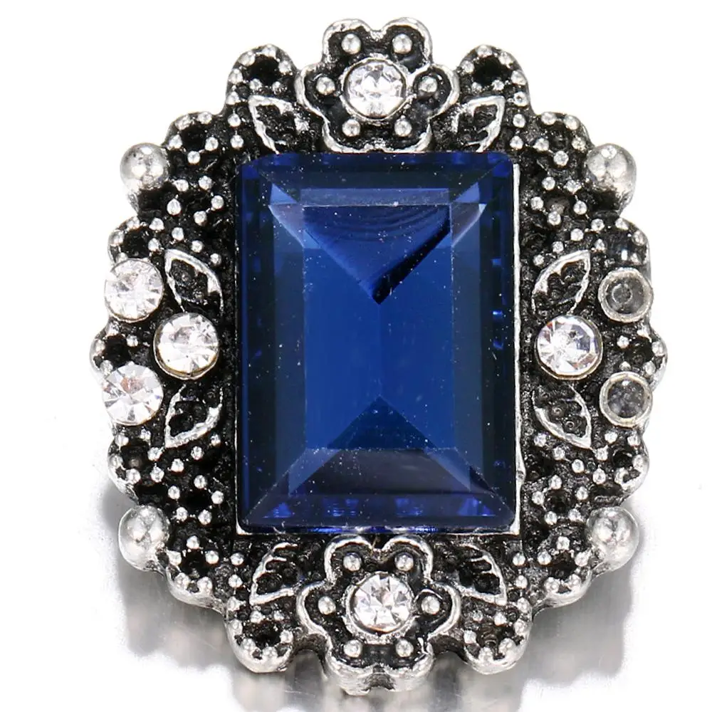 JaynaLee 20mm Art Deep Blue Square Crystal Snap Pops Fit Ginger Snaps Interchangeable Jewelry for women men gifts GJS8166 | Украшения и