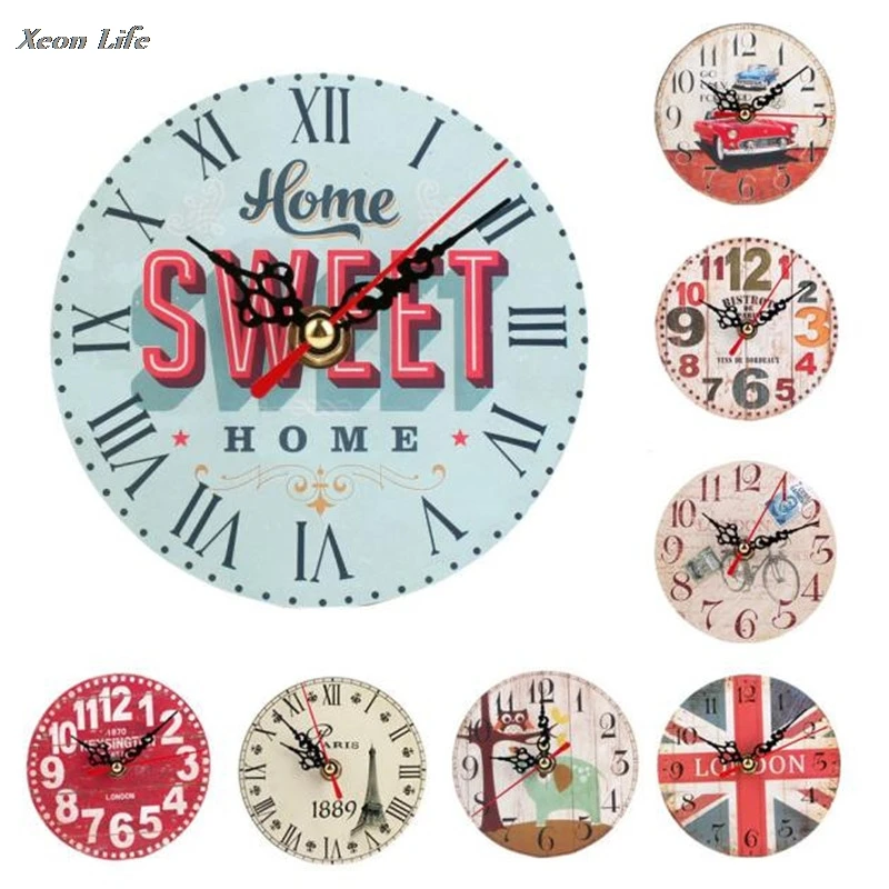 

ISHOWTIENDA New Arrival Vintage Style Silent Antique Wall Clock Wood Battery Powered Reloj de pared de estilo vintage Wholesale