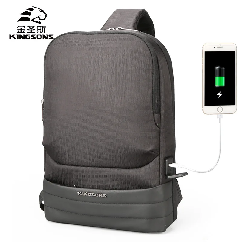 

Kingsons New Second Generation Usb Charging Men's Chest Bag Cross-border Anti-theft Chest Bags Unisex