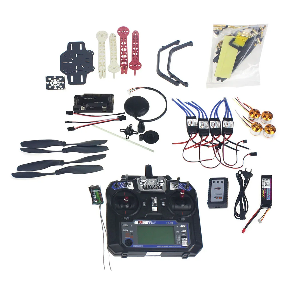 

Full Set RC Drone Quadrocopter 4-axis Aircraft Kit F330 MultiCopter Frame 6M GPS APM2.8 Flight Control Flysky FS-i6 TX F02471-D