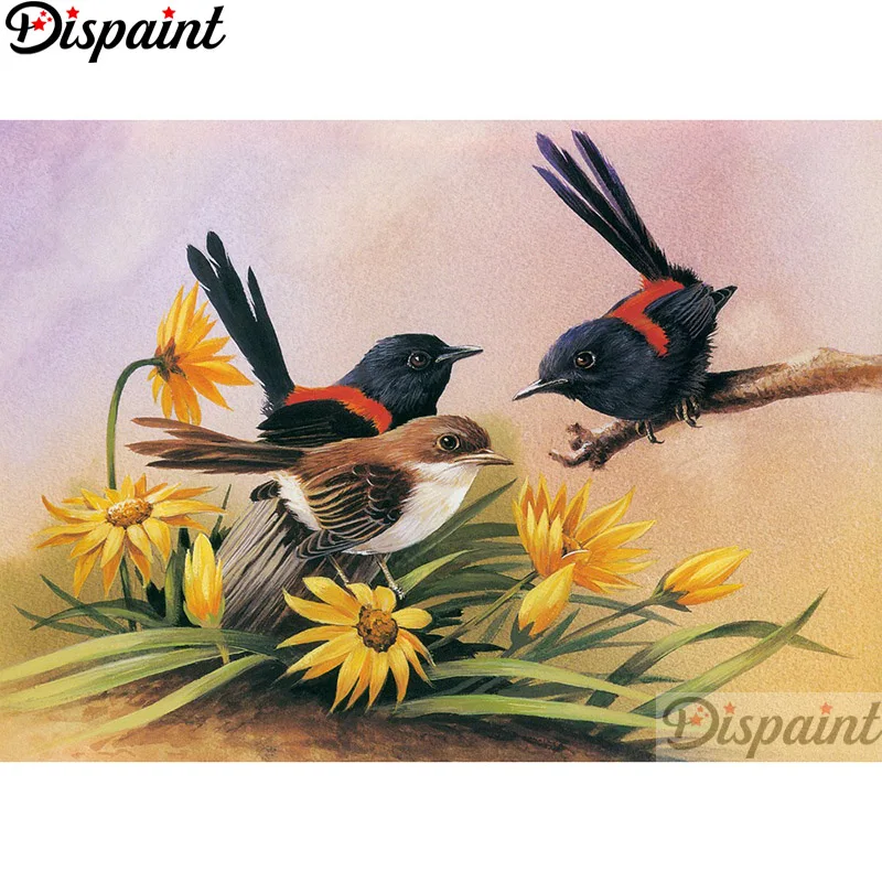 

Dispaint Full Square/Round Drill 5D DIY Diamond Painting "Animal bird flower" 3D Embroidery Cross Stitch Home Decor Gift A12323