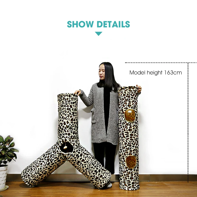 Crinkle Leopard Pet Cat Tunnel Collapsible Play Tubes Toys Kitten Rabbit Tunnels Crinkle Leopard Pet Cat Tunnel Collapsible Play Tubes Toys Kitten Rabbit Tunnels