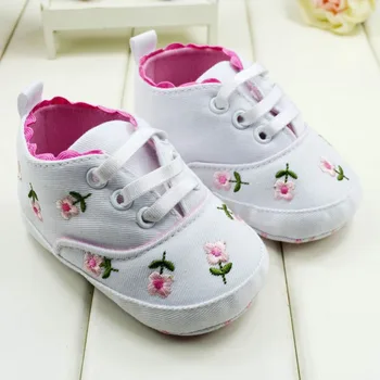 

Baby Girl Flower First Walkers Shoes Spring Autumn Princess Shoes Prewalkers Toddler Soft Sole Shoes 2 Colors