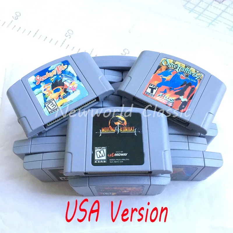 

Snowboard Kids 1 Ogre Battle 64 MortaKo4 US NTSC Version English Language for 64 bit Game Console for Video Game Cartridge Card