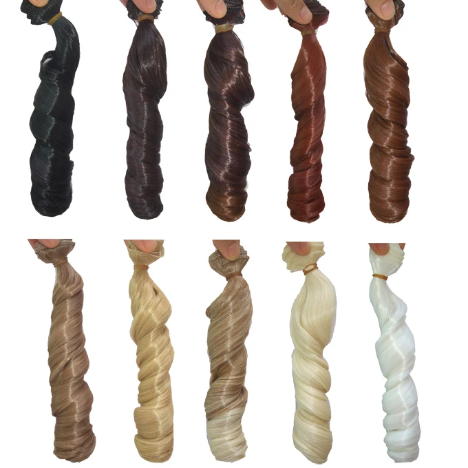 1pcs 15cm 100CM curl brown golden black khaki BJD font b Doll b font Wigs hair