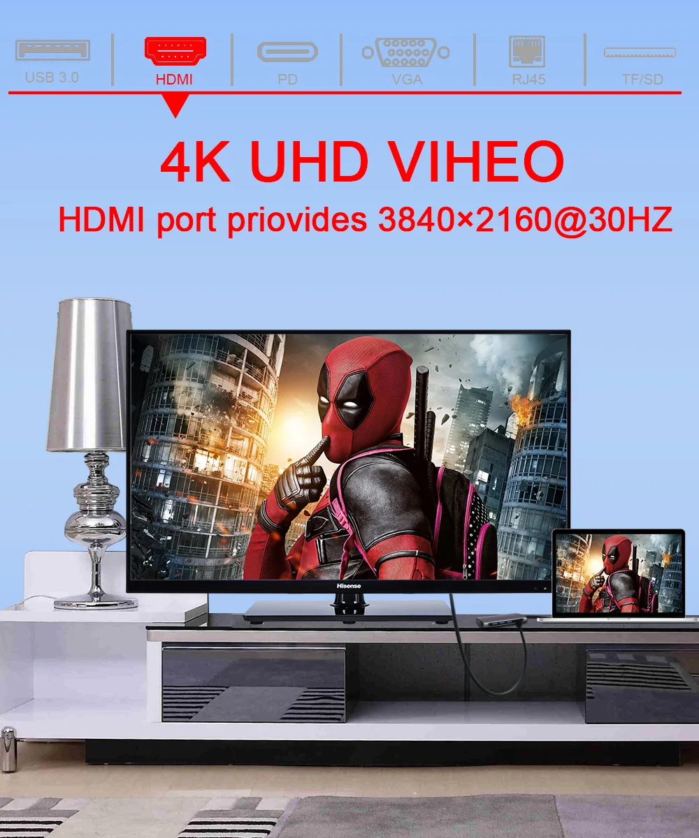 Thunderbolt3 USB концентратор типа c 3,1 к HDMI 4 к USB 3,0 RJ45 VGA адаптер с зарядка PD для MacBook Pro samsung Galaxy S9 usb c концентратор