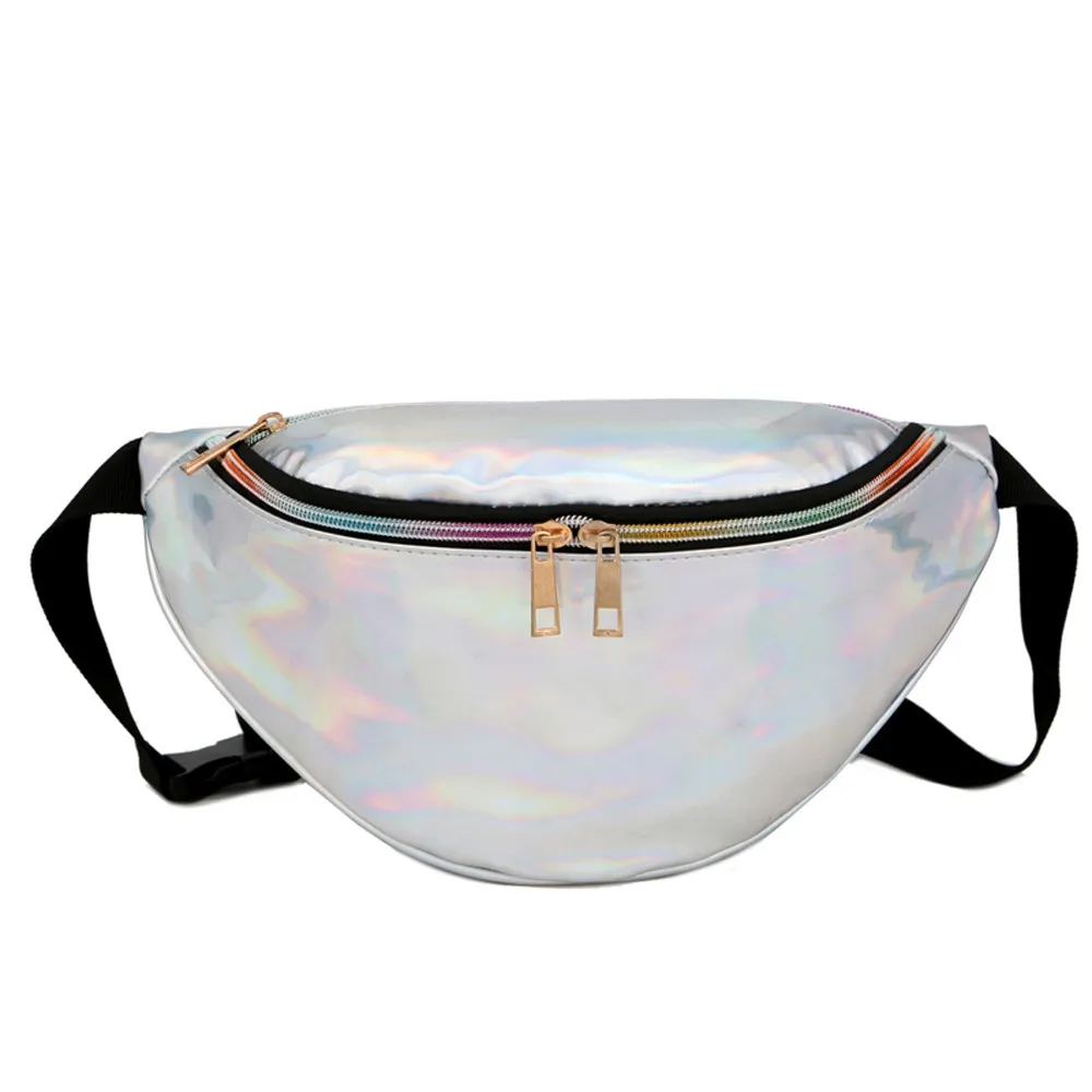

Fashion Women Waist Bag Casual Pu Leather Chain Shoulder Bags Zipper Belt Bag Unisex Travel Chest Bag Fanny Waist Pack15*