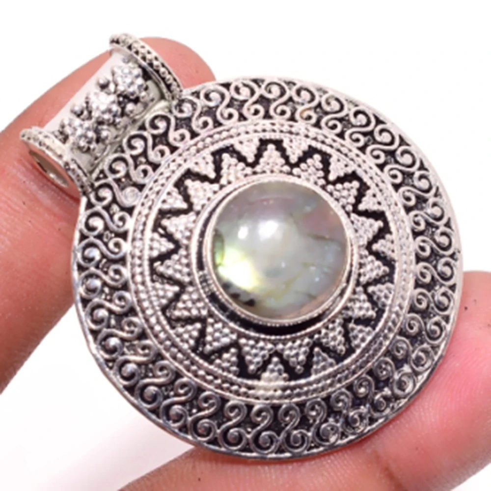 

Labradorite Pendant Silver Overlay over Copper , 48 mm, P5537