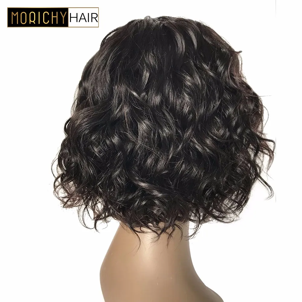Morichy короткий Боб свободные волнистые парики человеческих волос парик бразильский парик сделал парики для черных женщин не Реми натуральный черный цвет