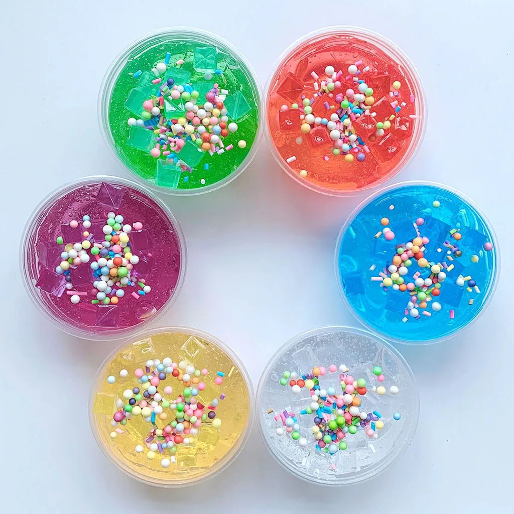 

Kids Charm Elasticity Earth Toy Cube Mucus DIY Decompression Toy 60ml Cool Ice Cube Chocolate Slime Educational Toy Mud 2019