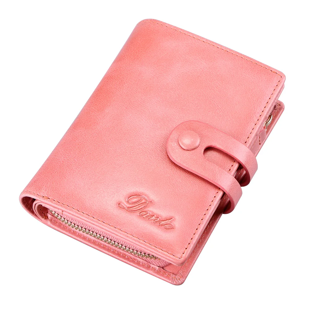 

DANTE Fashion Short Women Wallet Female Genuine Leather Women's Wallets Zipper Design With Coin Purse Pockets Mini Wallet 2019