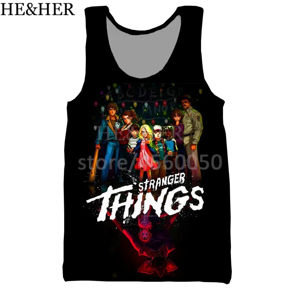

New Stranger Things fashion men women tank top 3D printed cool workout tank top halter tank top for men women casual tops