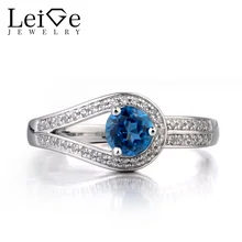 Leige Jewelry London Blue Topaz Ring Wedding Ring font b November b font font b Birthstone