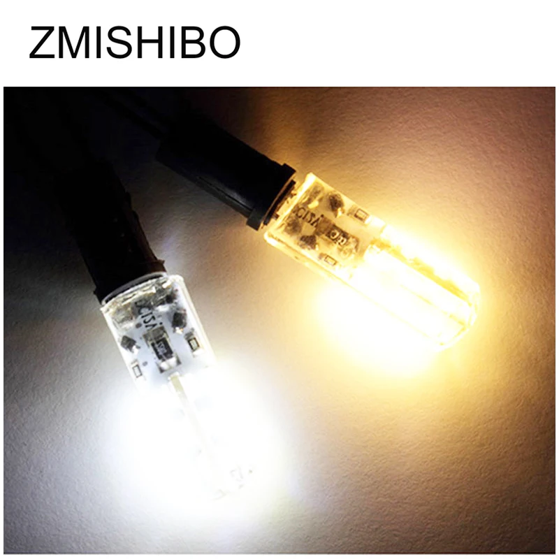 Zmisibo Высокая яркость LED G4 кукурузная лампа AC/DC 12V 220V 24/48/64LED 3014 силиконовый корпус Ra80