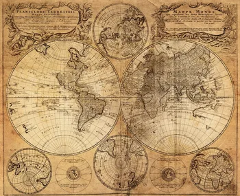 

Antique Imitated 1746 World Map, Old Memory World Sailing Map Scrolls, Cotton Canvas Frameless Wall Decorative Hanging Map