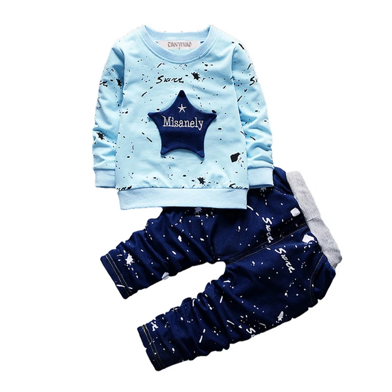 

2017 New Autumn Spring Infant Clothes Baby Clothing Sets star Print Cotton Long Sleeve t-shirt+pnats 2pcs Baby Boy Clothes