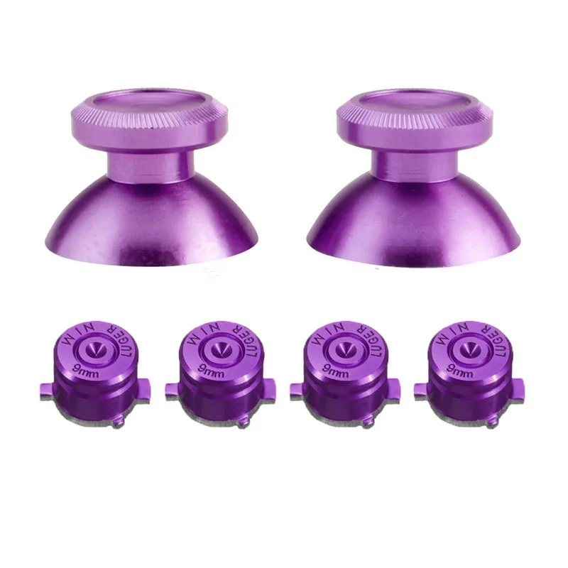 Металлические аналоговые джойстики алюминиевые Dpad экшн-кнопки для Dualshock 4 PS4 Playstation 4 Pro Slim геймпад аксессуары - Цвет: 6pcs purple