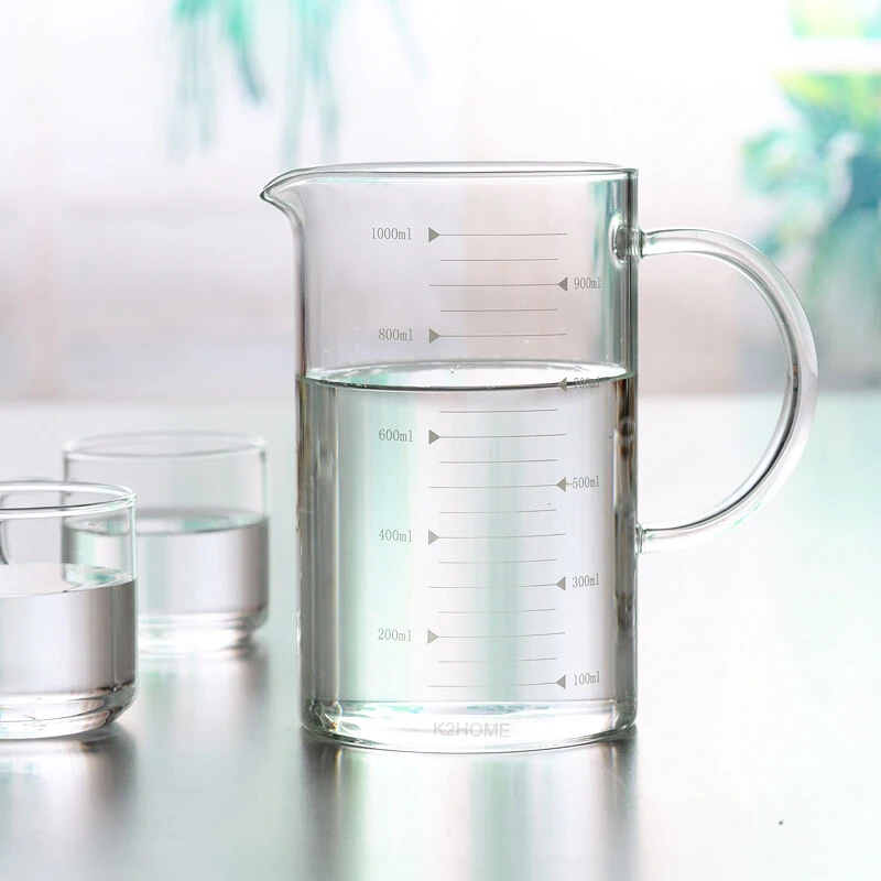 HighBorosilicateFoodGradeGlassMeasuringCupPotKettle350ml500ml1000mlForOption